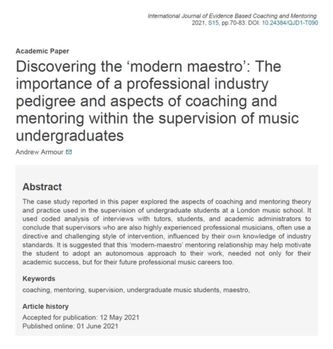 Andrew Armour Journal Article IJEBCM Oxford Brookes June 2021